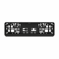 Schwarzer Kennzeichenhalter mit Steckleiste für 460 × 110 mm Kennzeichen