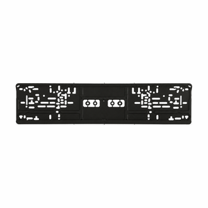 Schmaler schwarzer Kennzeichenhalter für 520 × 110 mm Kennzeichen, Vorderansicht